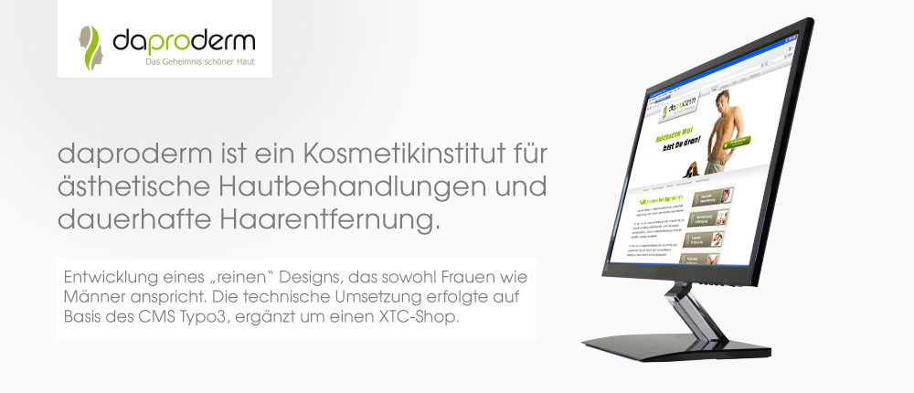 Referenz: Internetseite in Typo3 für Daproderm Berlin